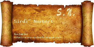 Siró Norbert névjegykártya