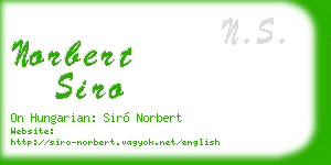 norbert siro business card